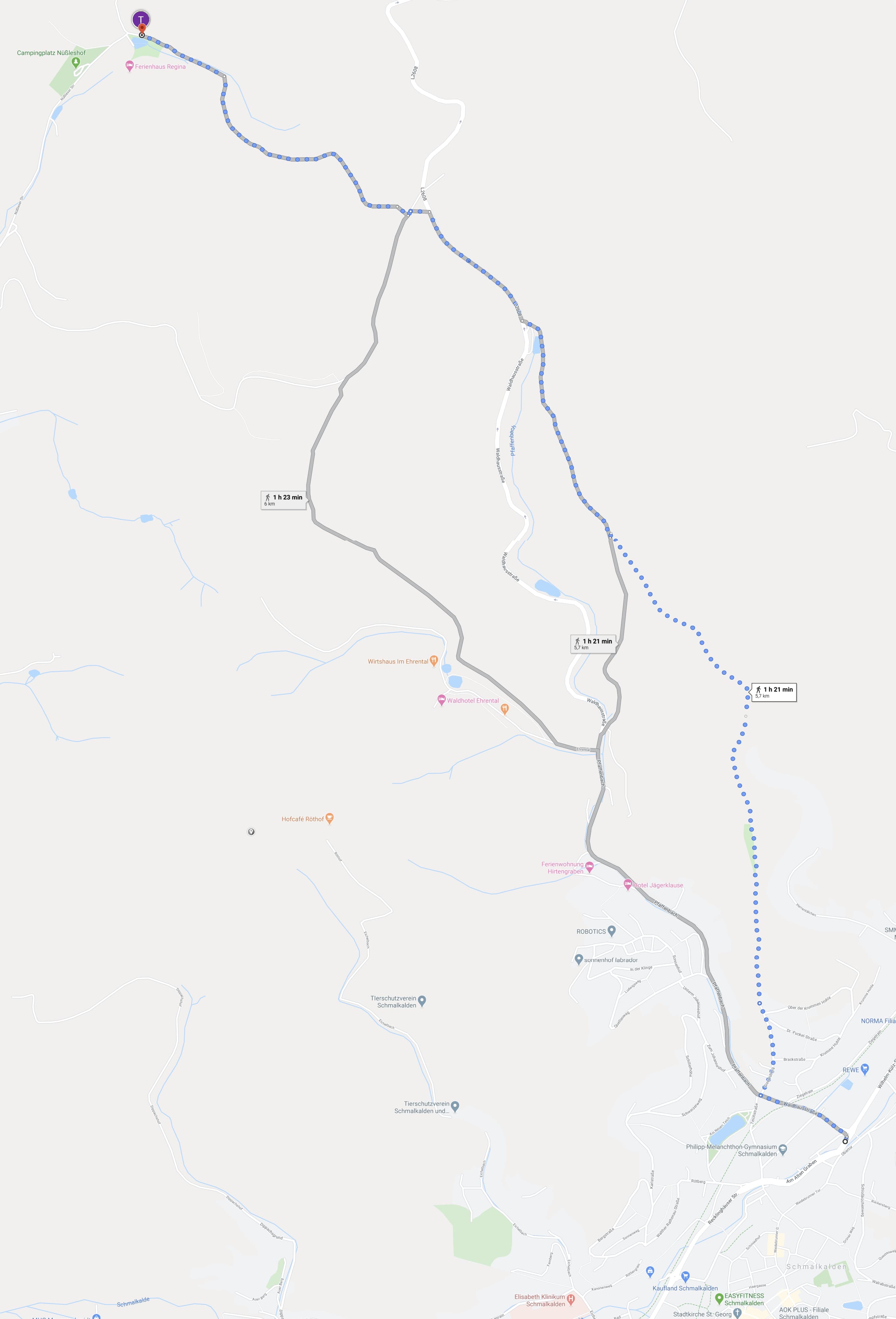 Karte: Von Schmalkalden zum Nüßleshof